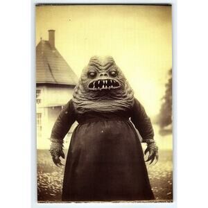 Halloween Monster Creature 4x6 Glossy Photo Vintage Style Costume